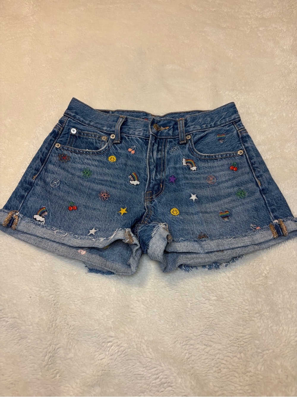 American Eagle Denim '90s Boyfriend Short Embroidered